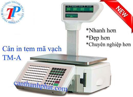 C&acirc;n si&ecirc;u thị in tem m&atilde; vạch TM-A 30kg